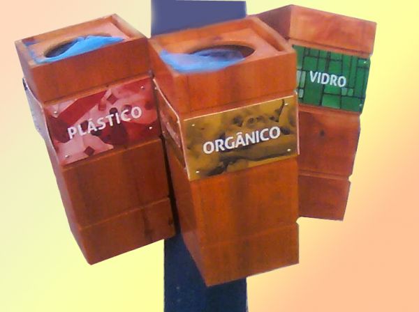 Kit com 4 Lixeiras para coleta seletiva